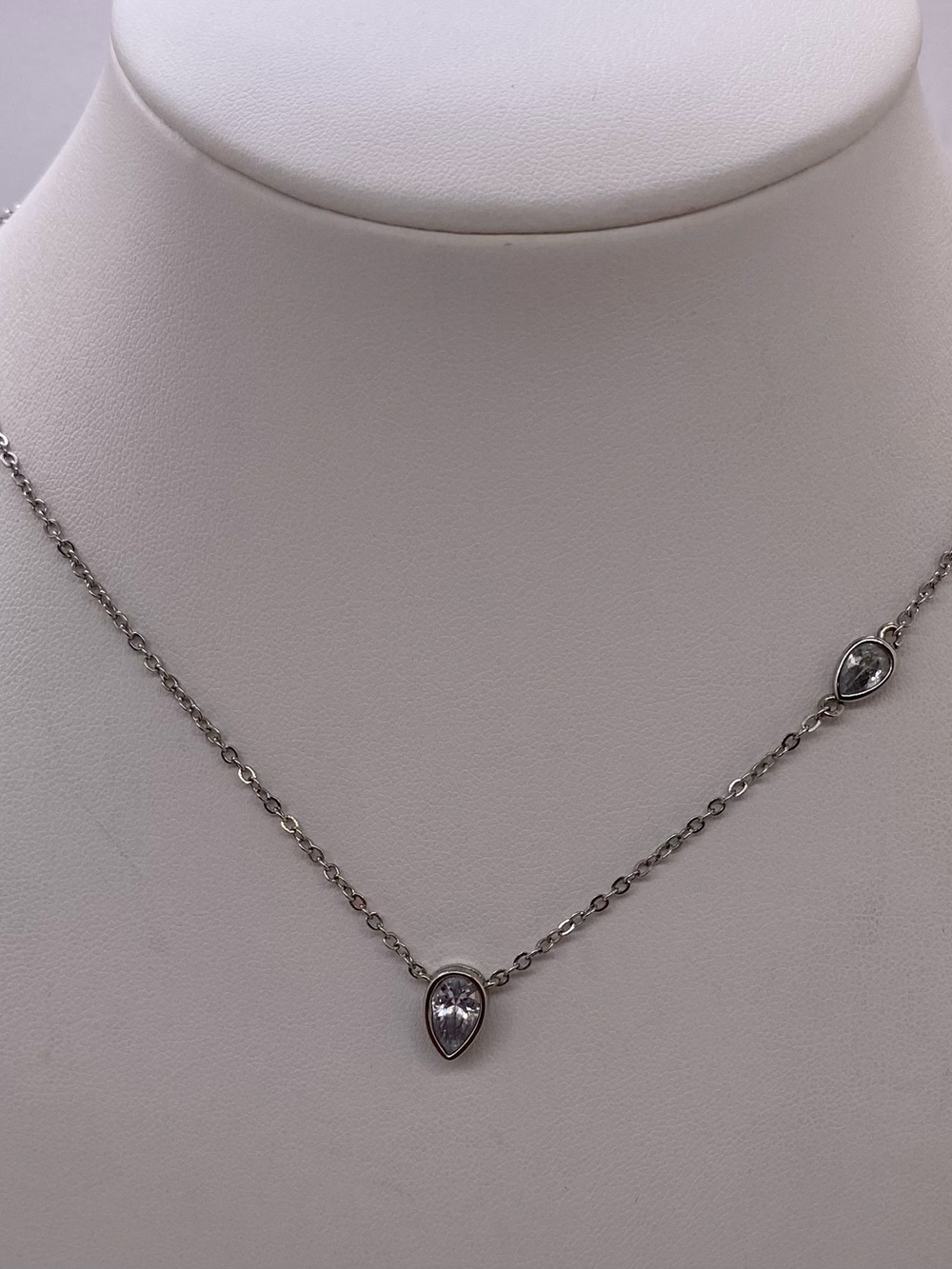 KJL Kenneth Jay Lane Teardrop Crystal Station Necklace